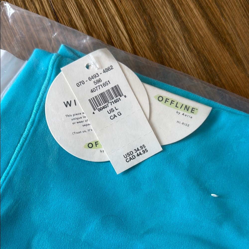 NWT Offline Aerie Vibrant Blue Crossover 7" Bike Short L - Picture 2 of 4